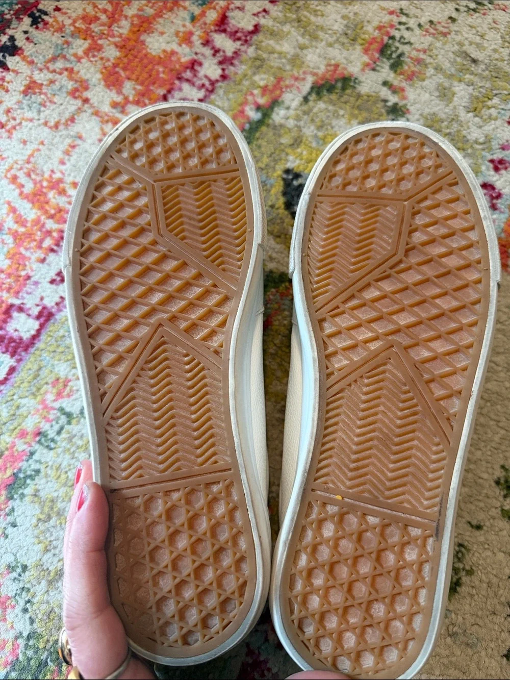 White Zip Front Slip-On Leather Sneakers – Women’s Size 8
